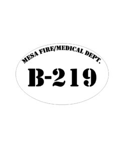 Alternative view of Oval Number Decal